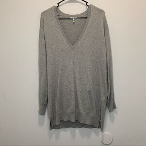 Joie Grey V Neck Cotton/Cashmere Sweater Size Small